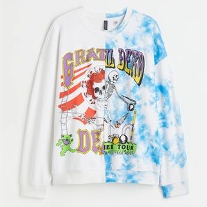 H&M Divided Grateful Dead Split Design Oversized Pullover Sweatshirt XL Unisex